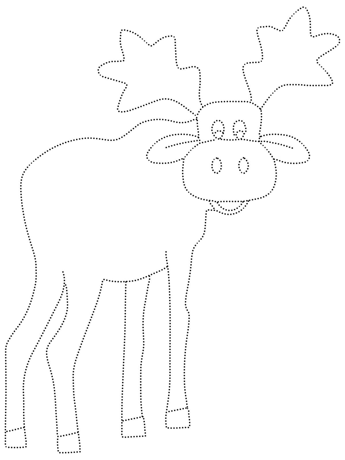 Printable Moose Tracing coloring page