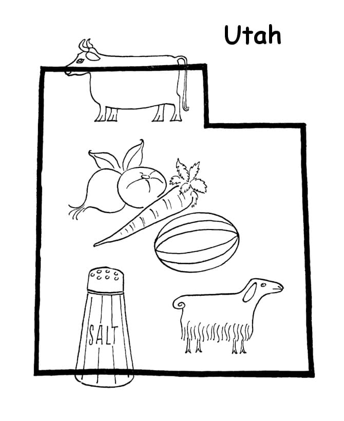 Printable Utah coloring page