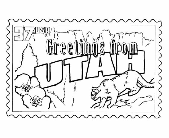 Printable Utah State coloring page