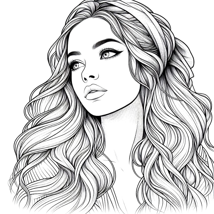 Realistic Girl Free coloring page - Download, Print or Color Online for ...