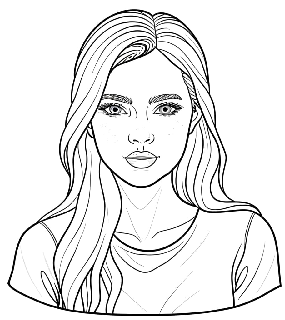 Realistic Girl Image coloring page - Download, Print or Color Online ...