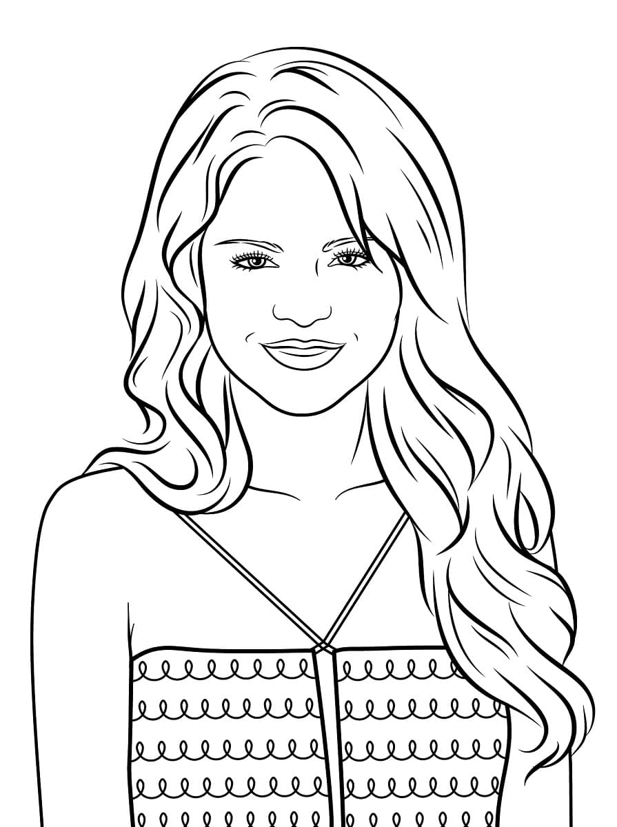 Selena Gomez Portrait coloring page