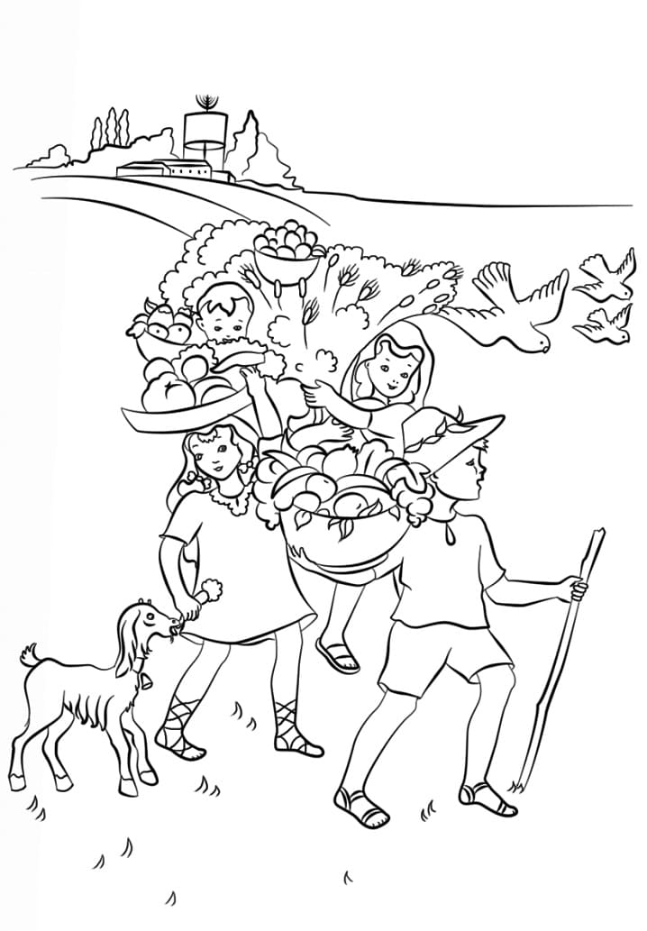 Shavuot Holiday Image coloring page