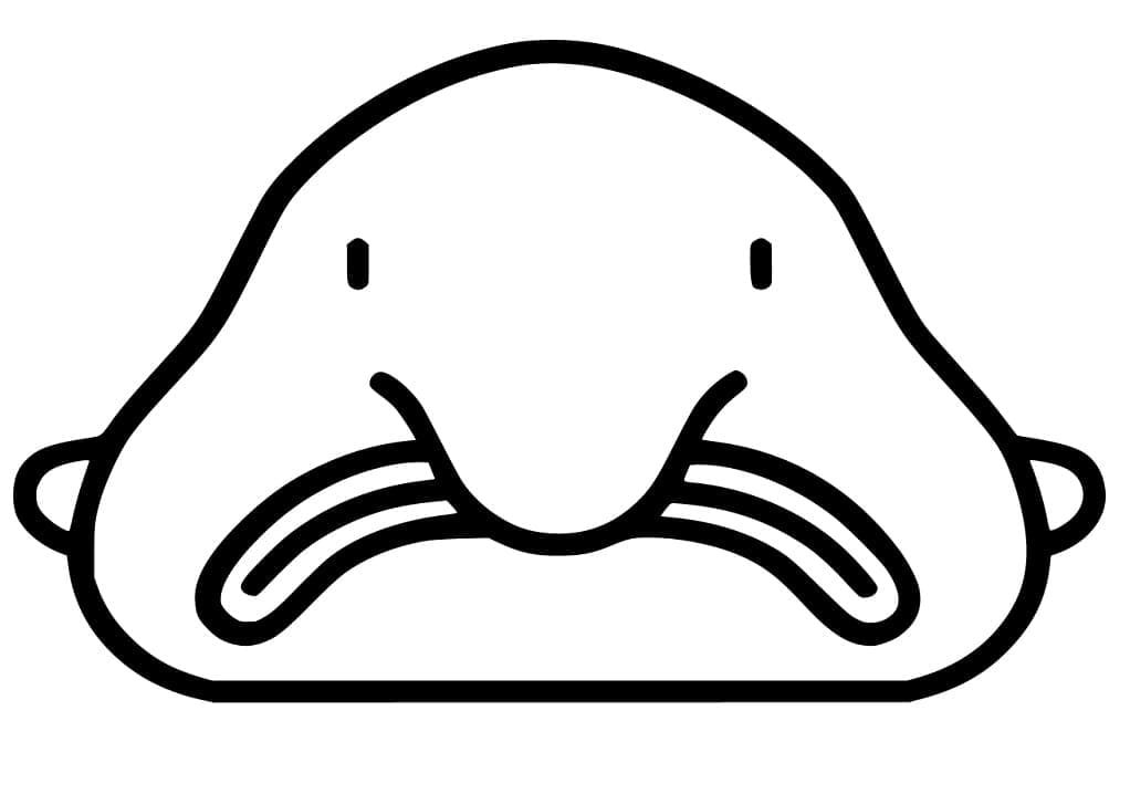 Simple Blobfish coloring page