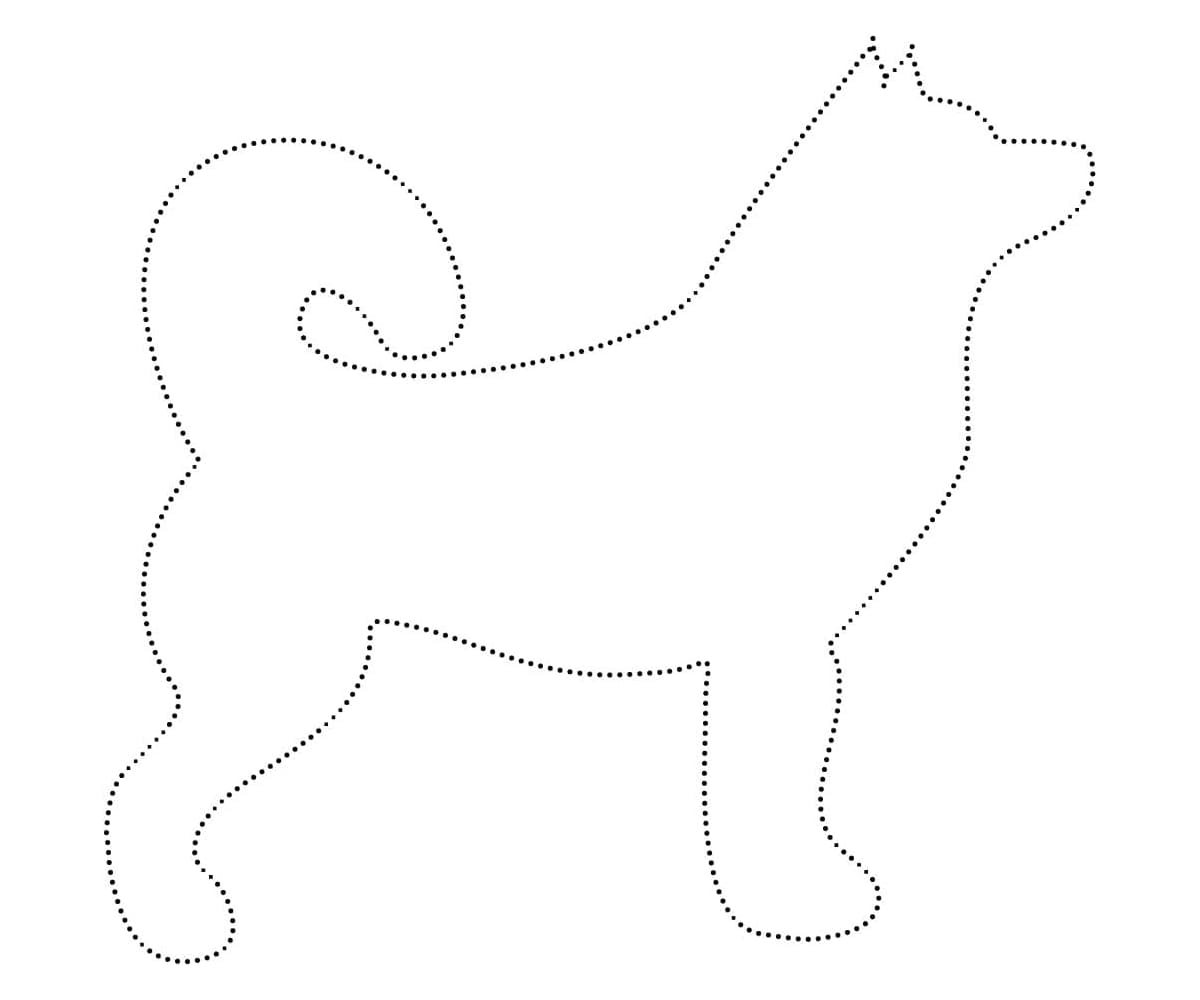 Simple Dog Tracing Worksheet