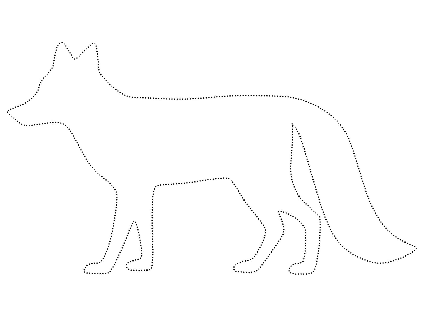 Simple Fox Tracing coloring page