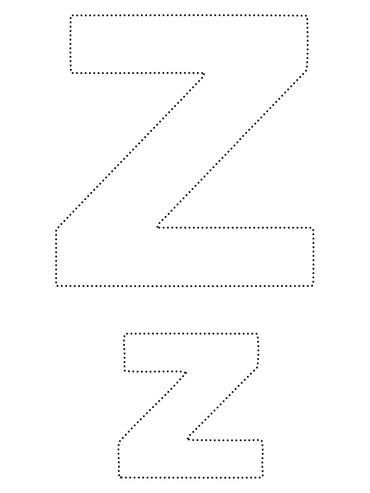 Simple Letter Z Tracing coloring page - Download, Print or Color Online ...