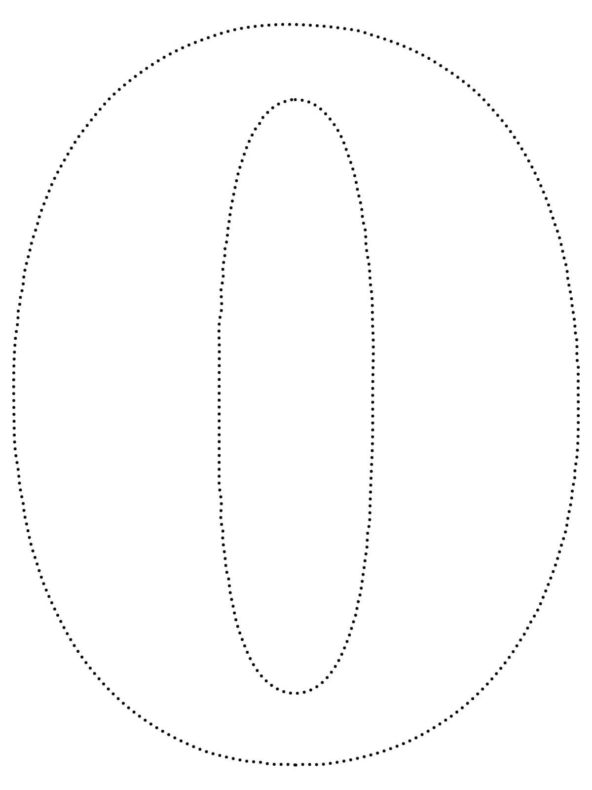 Simple Number 0 Tracing coloring page