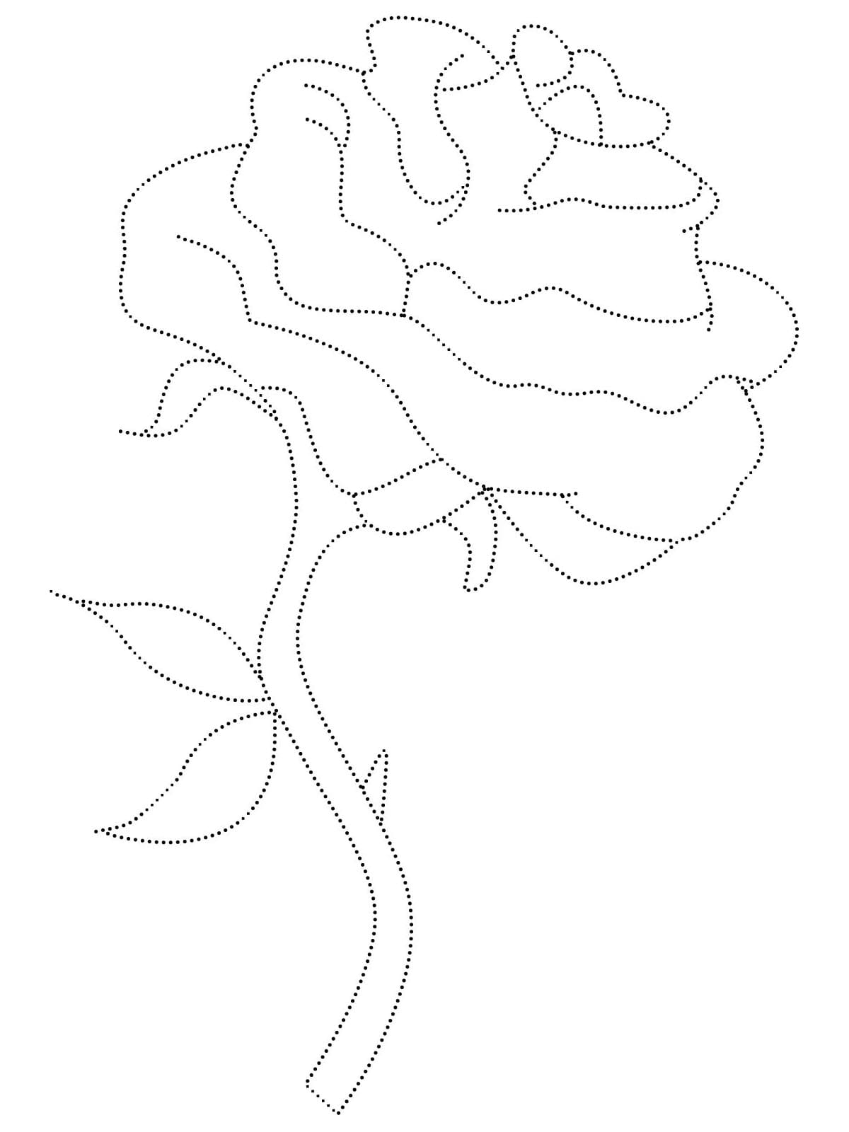 Single Rose Tracing coloring page