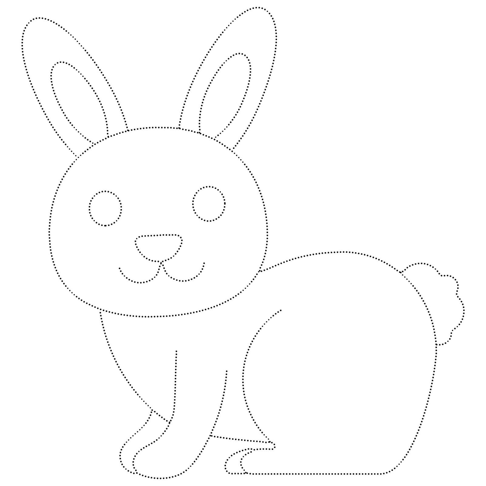 Smiling Rabbit Tracing Worksheet