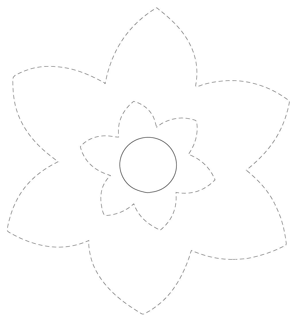 Spring Flower Tracing Worksheet