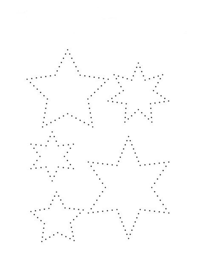 Stars Shape Tracing coloring page