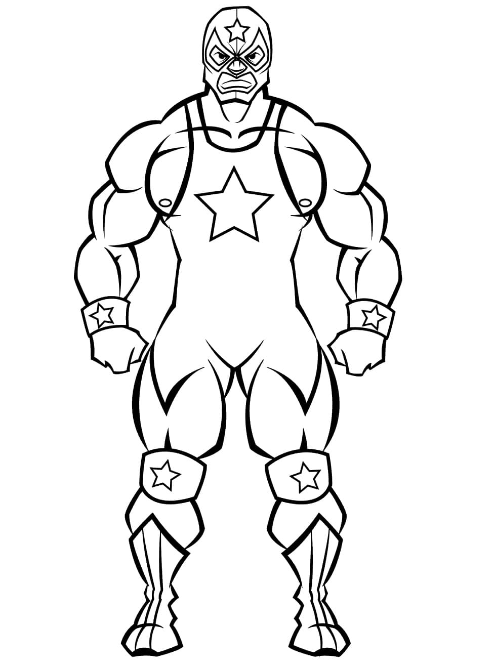 Strong Wrestler coloring page - Download, Print or Color Online for Free