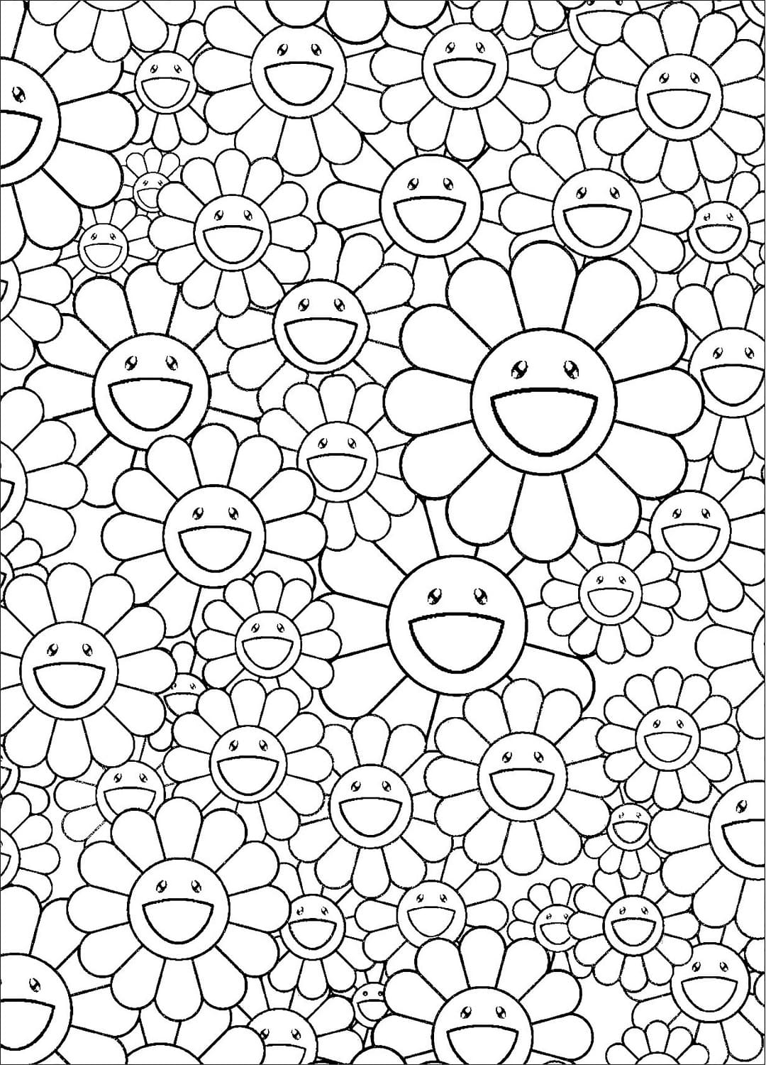 Takashi Murakami Flowers coloring page