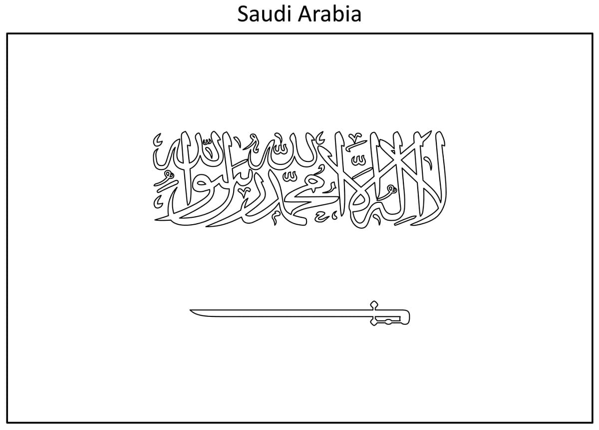 National Flag of Saudi Arabia coloring page - Download, Print or Color ...