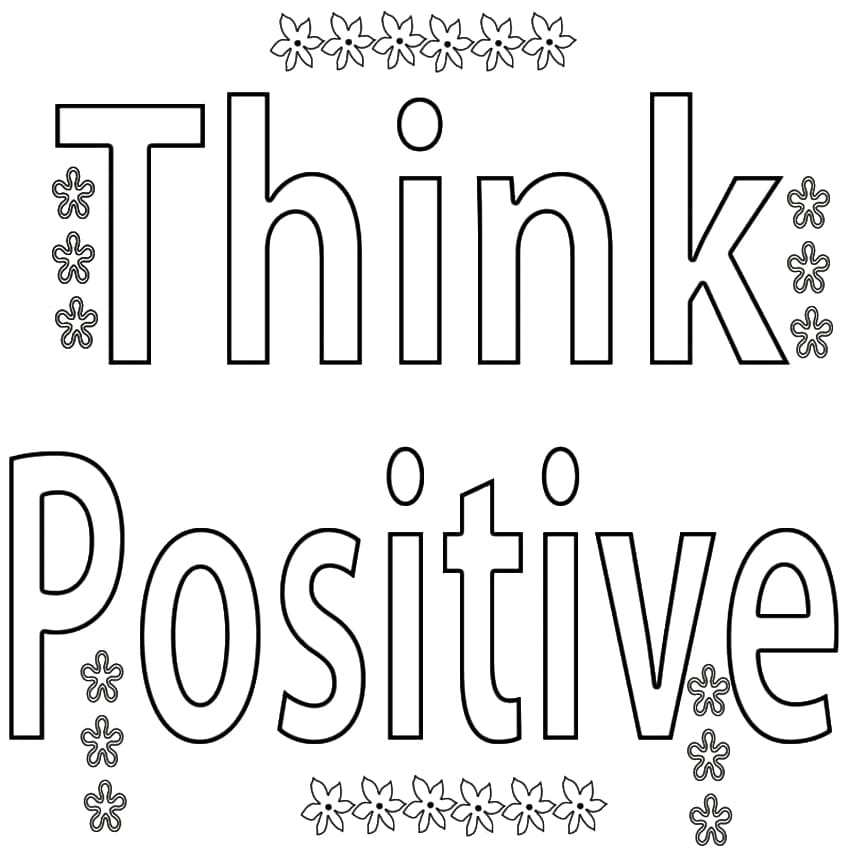 Think Positive Image coloring page