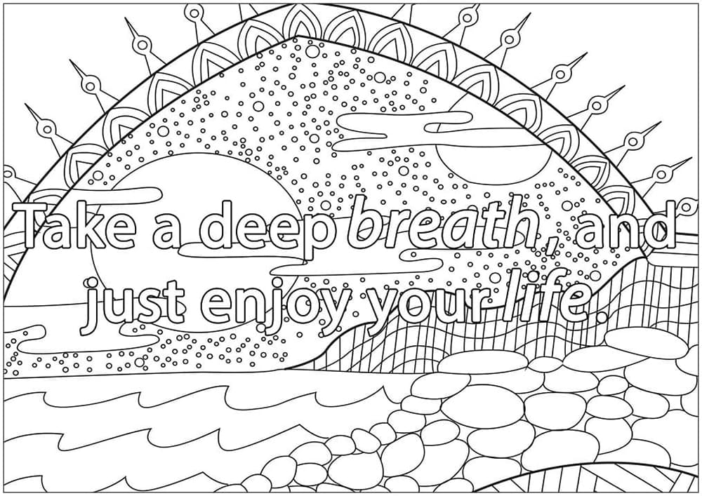 Think Positive Printable coloring page