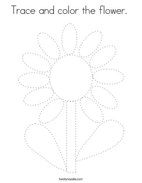 Trace and Color Flower coloring page - Download, Print or Color Online ...