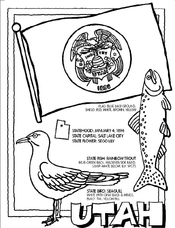 Utah State coloring page