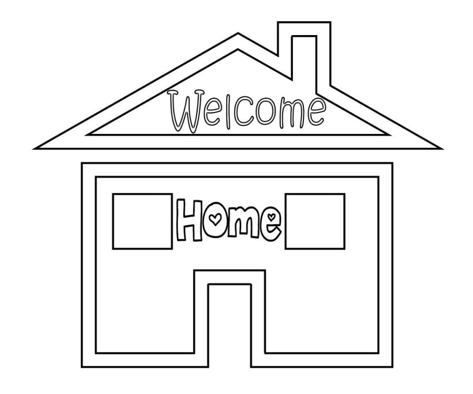 Welcome Home House coloring page