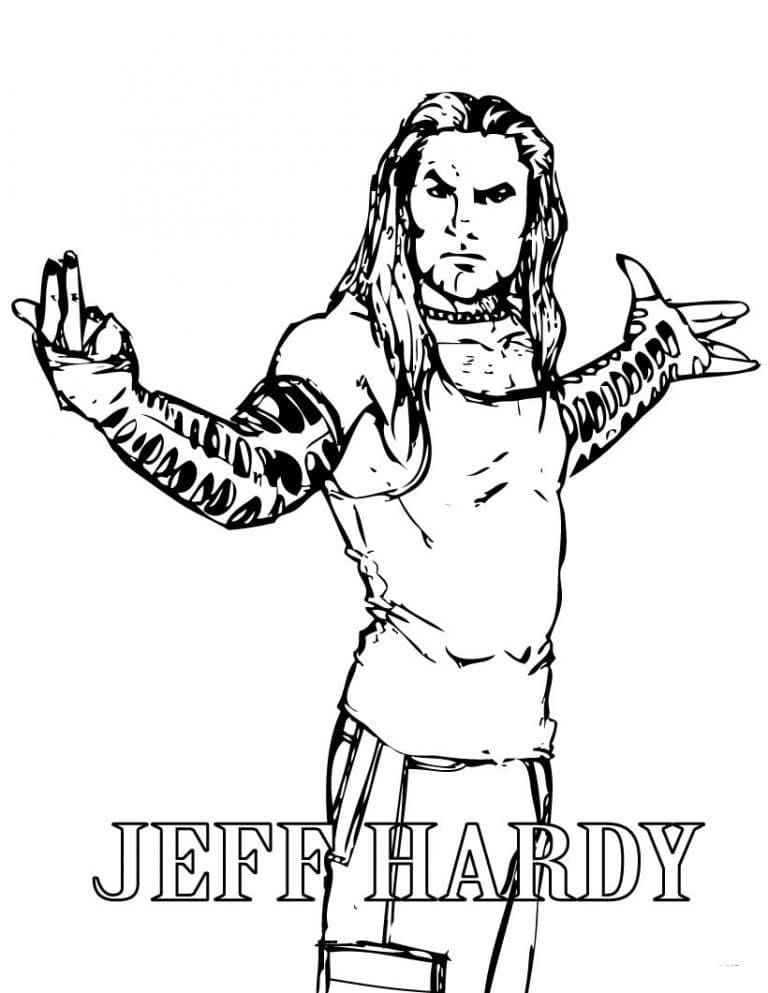 WWE Jeff Hardy coloring page