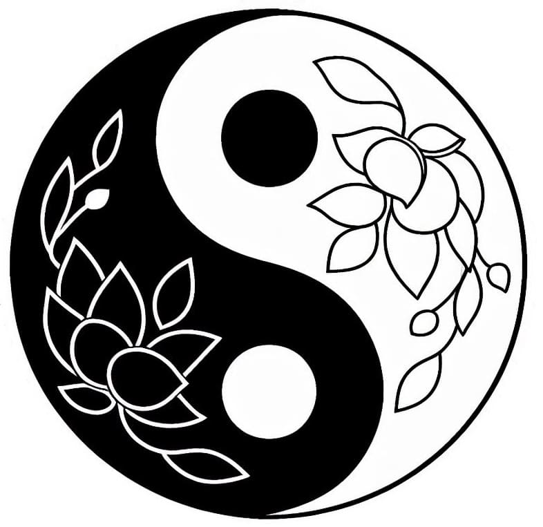 Yin Yang For Adults coloring page