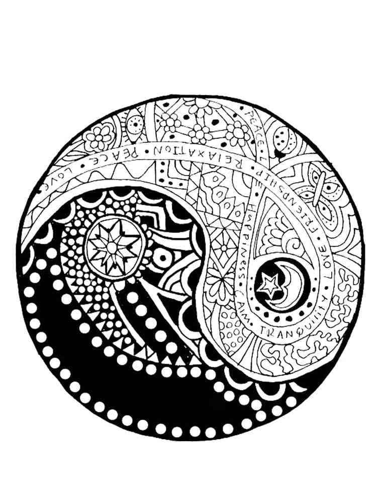 Yin Yang to Print coloring page