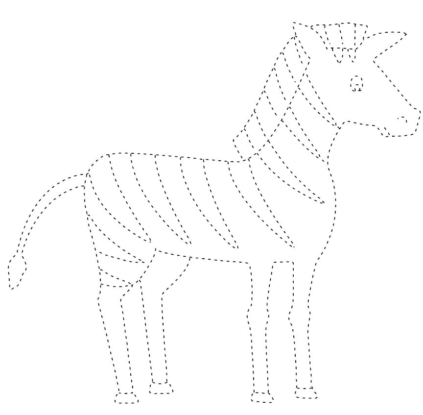 Zebra Tracing coloring pages