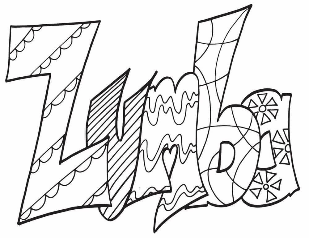 Zumba Dancing Doodle coloring page