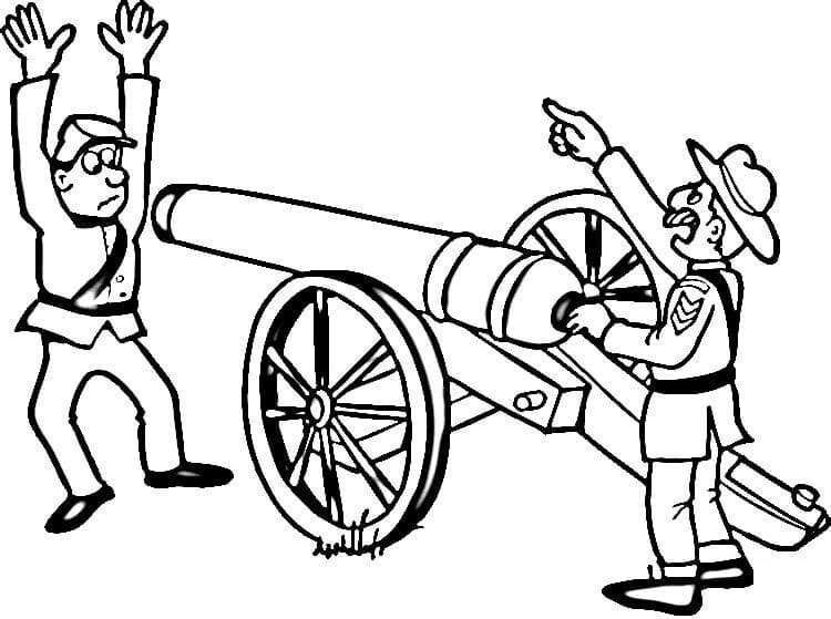 Cartoon War coloring page