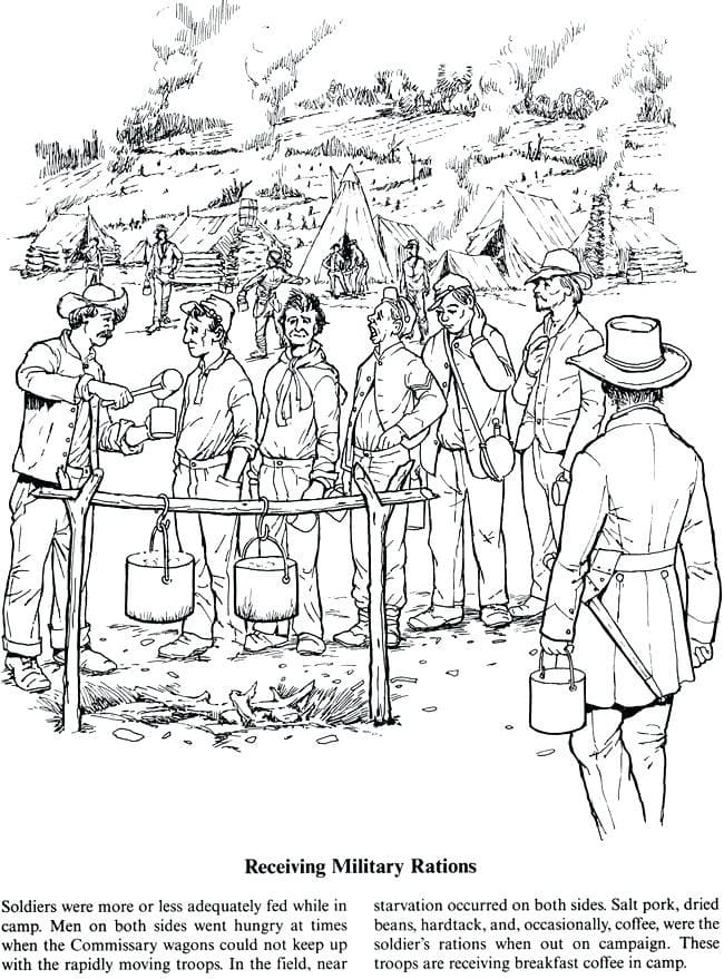 Civil War Military Rations coloring page