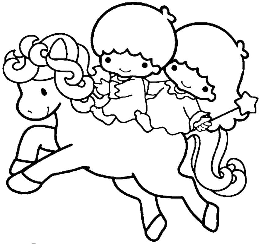 Cute Kiki and Lala coloring page