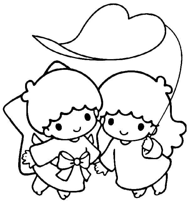 Cute Lala and Kiki coloring page - Download, Print or Color Online for Free