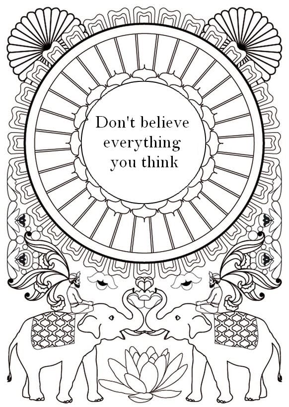 Don’t Believe Everything You Think coloring page