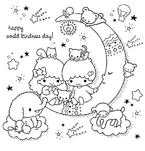 Drawing of Little Twin Stars coloring page