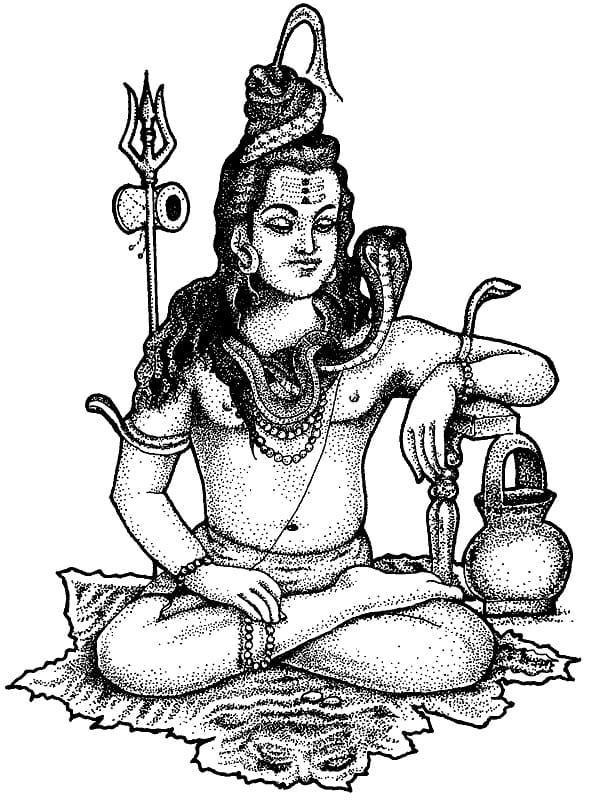 Drawing of Maha Shivaratri coloring page