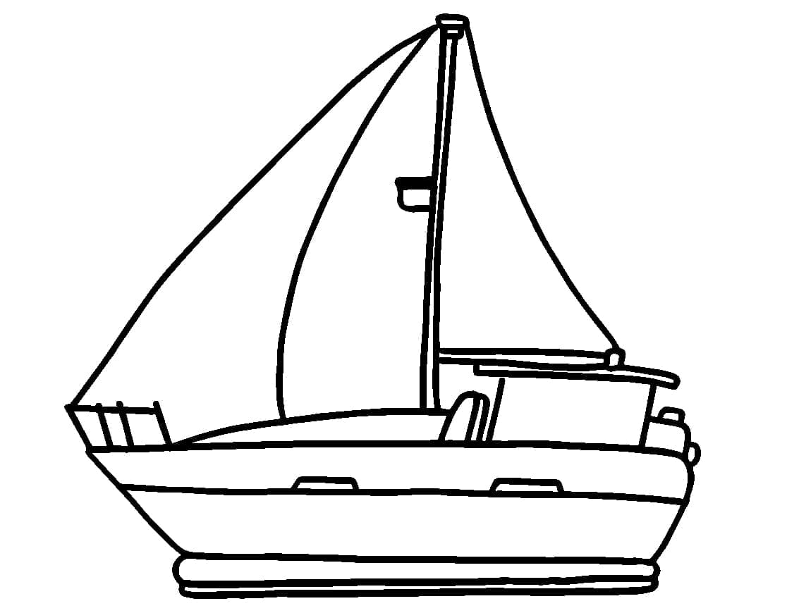 Drawing of Yacht coloring page