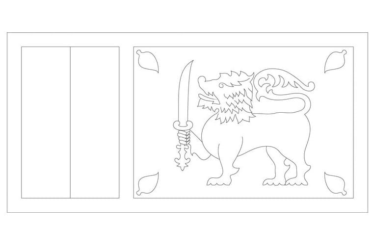 Flag of Sri Lanka coloring page