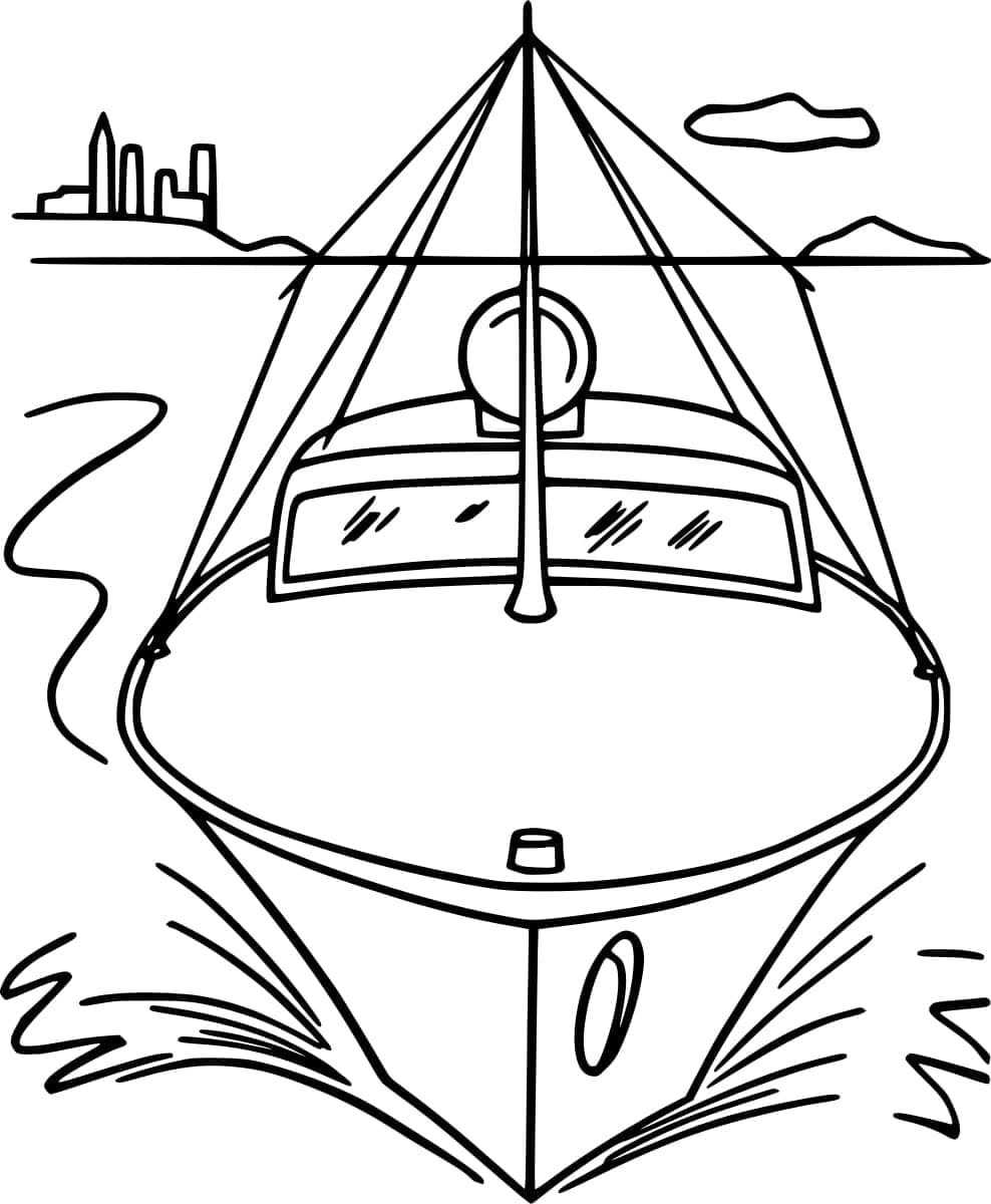 Free Printable Yacht coloring page