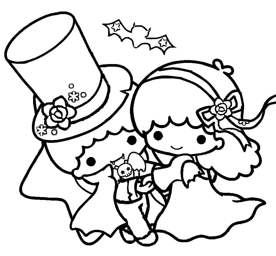 Halloween Little Twin Stars coloring page