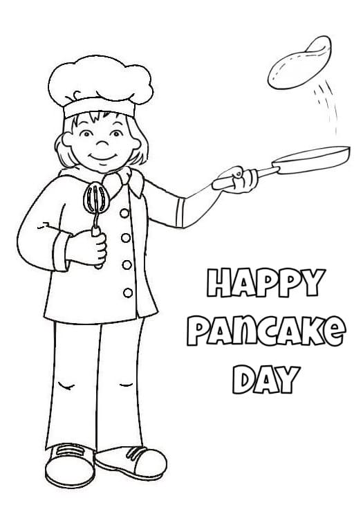 Happy Pancake Day coloring page