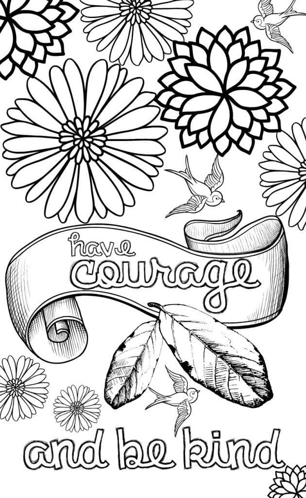 Have Courage and Be Kind coloring page