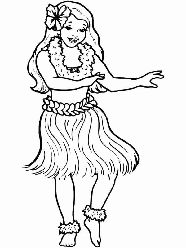 Hawaii Dances coloring page