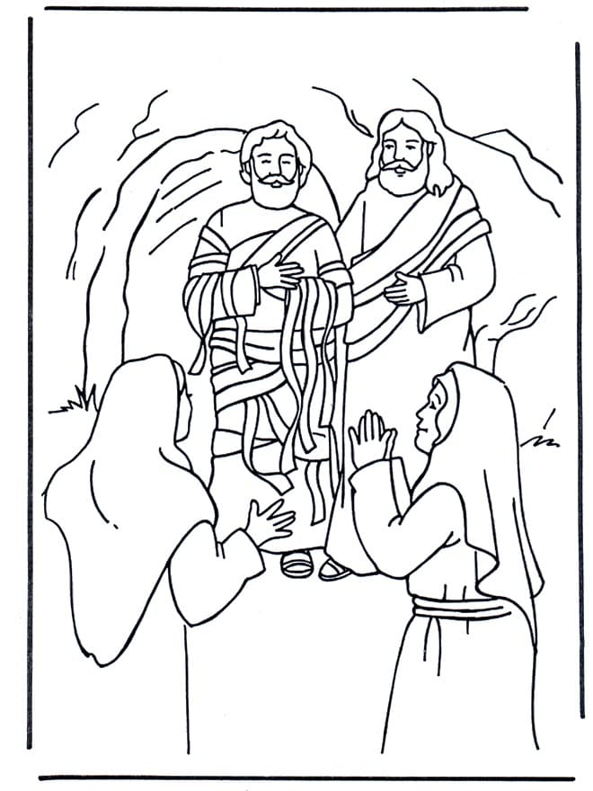 Jesus and Lazarus coloring page