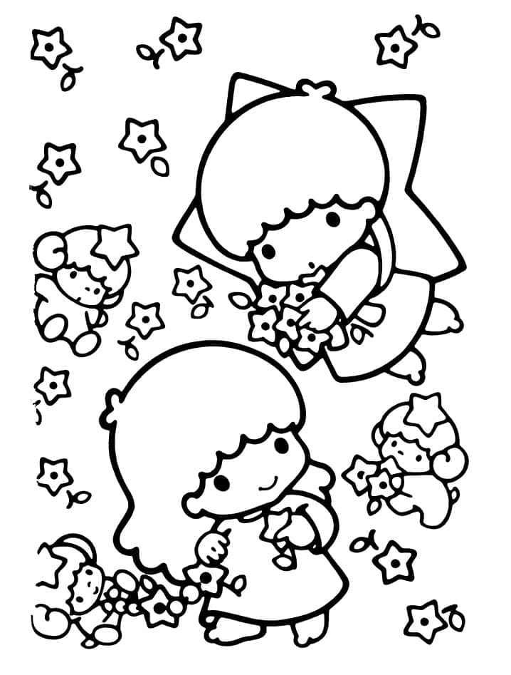 Little Twin Stars Kiki and Lala coloring page - Download, Print or ...