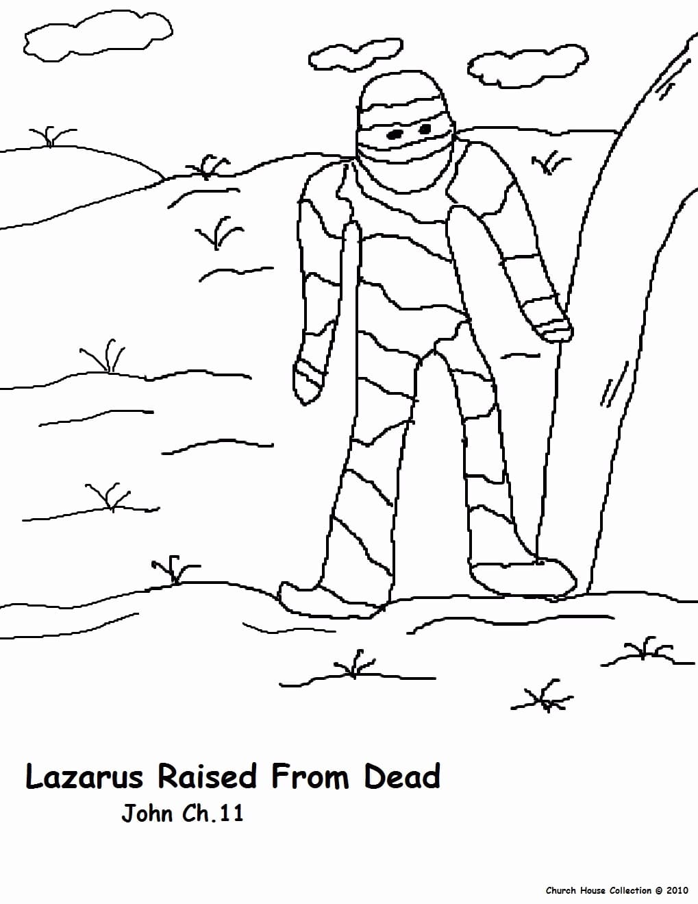 Lazarus Raised from Dead coloring page