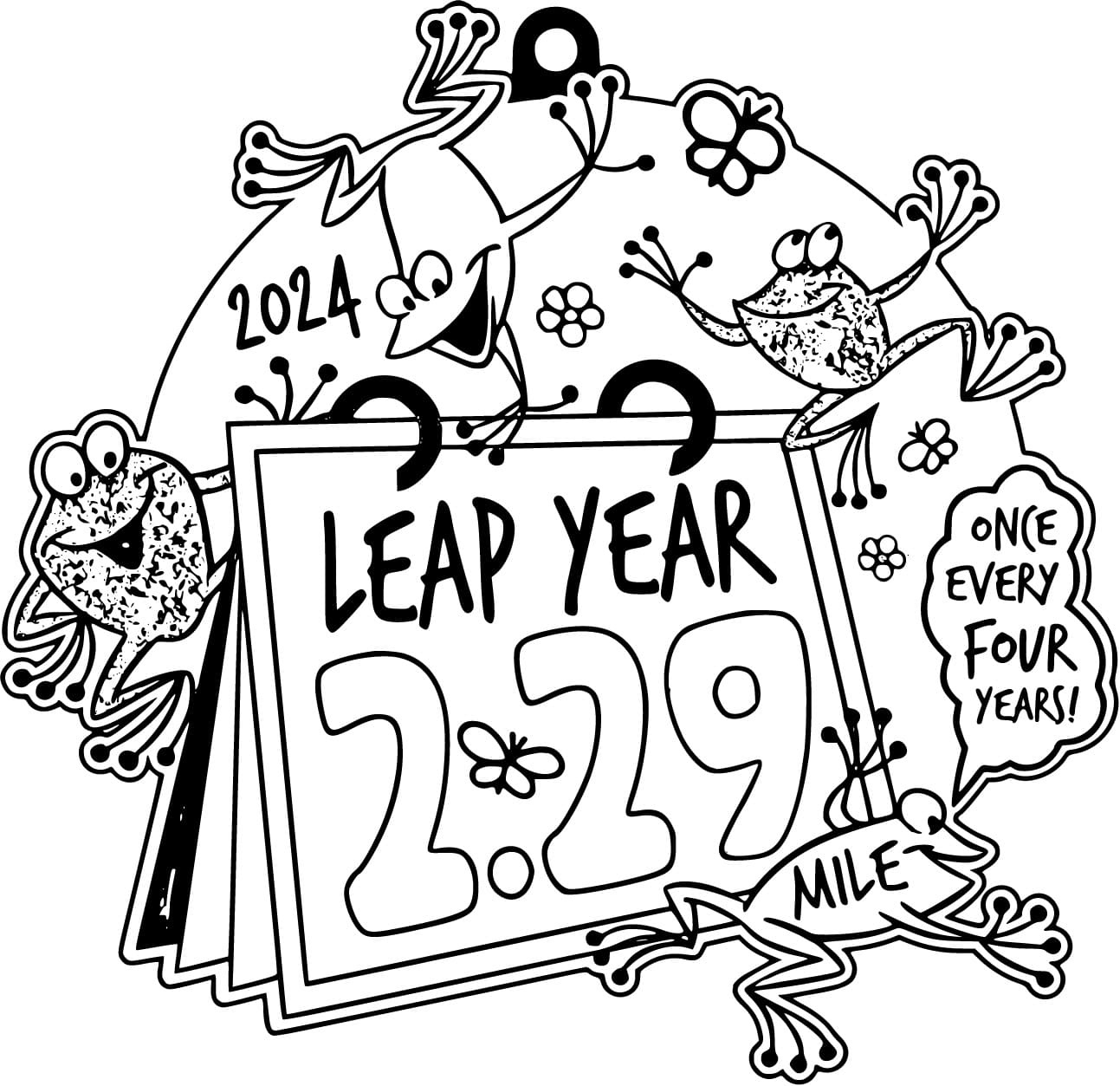 Leap Year coloring page - Download, Print or Color Online for Free