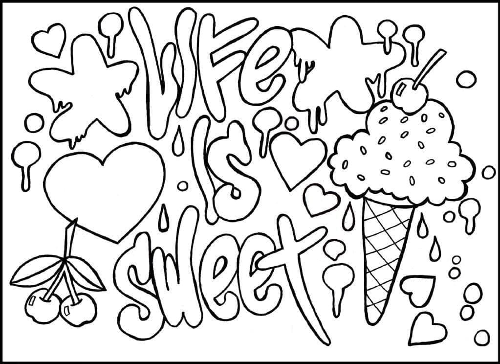 Life is Sweet coloring page