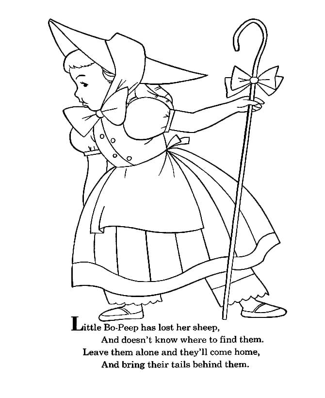 Little Bo Peep Has Lost Her Sheep coloring page