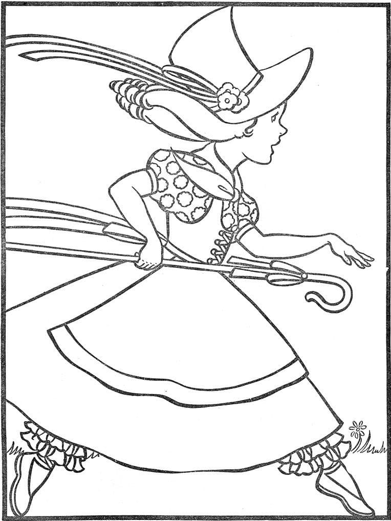 Little Bo Peep is Running coloring page